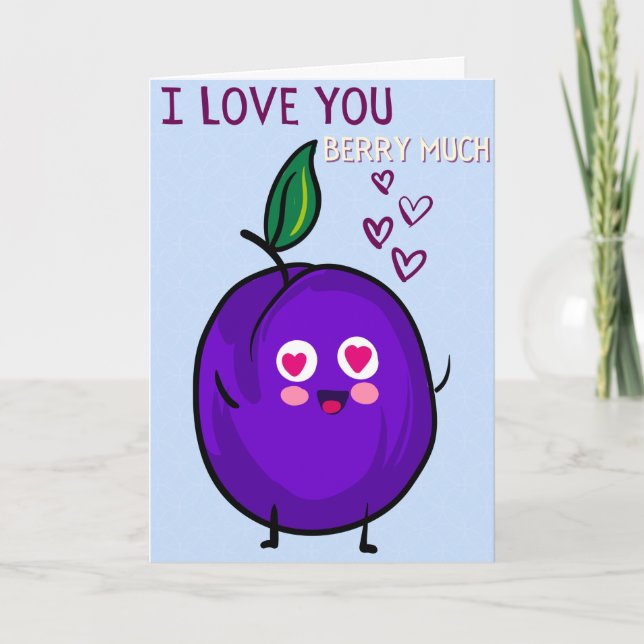 Liebe Sie Berry Much Funny Valentine Card Karte (Vorderseite)