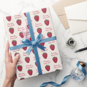 Liebe Sie Berry Much Raspberry Muster Valentine Geschenkpapier