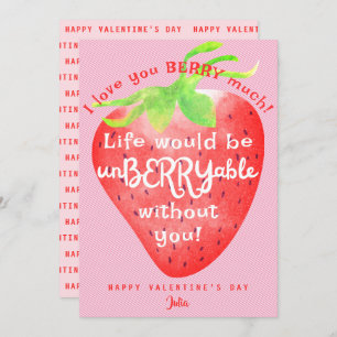 Liebe Sie Berry Much Strawberry Sweet Valentines Feiertagskarte