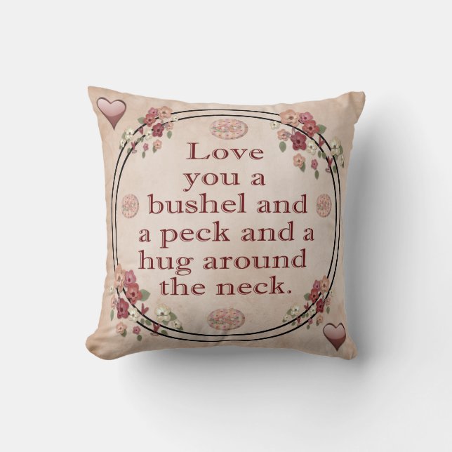 Liebe Sie buscheln und ein Peck Kissen (Vorderseite)