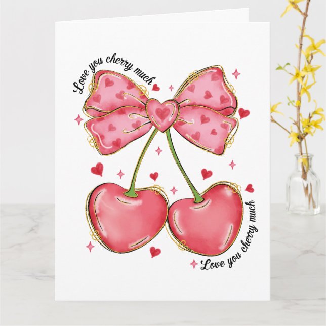 Liebe Sie Cherry viel Coquette Karte (Gelbe Blume)