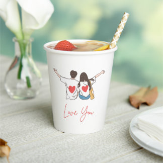Liebe Sie Couple Art Paper Cup Pappbecher
