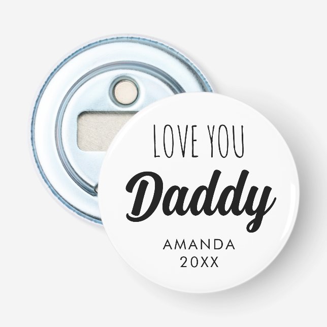 Liebe Sie 'Daddy' Custom Foto Collage Flaschenöffner (Vorderseite)