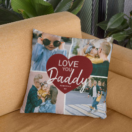 Liebe Sie 'Daddy' Custom Foto Collage Herz Kissen