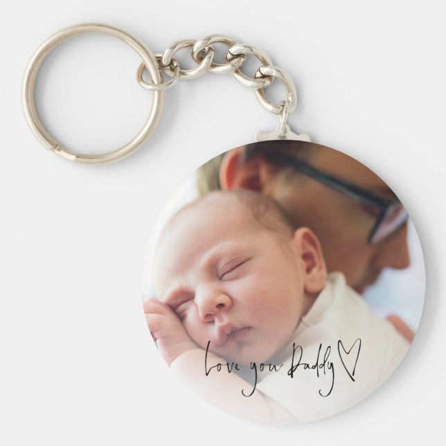 Liebe Sie Daddy Script Vathers Day Custom Foto Schlüsselanhänger (Vorne)