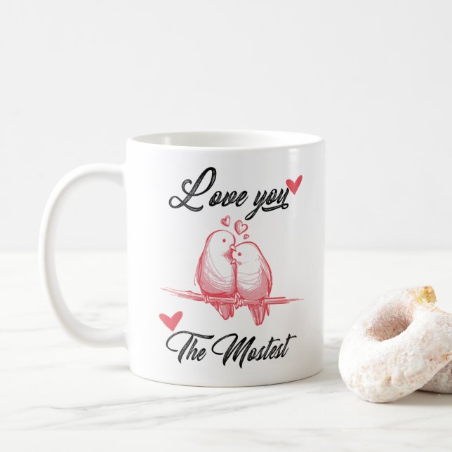 Liebe Sie die Tasse des Valentins (Mit Donut)