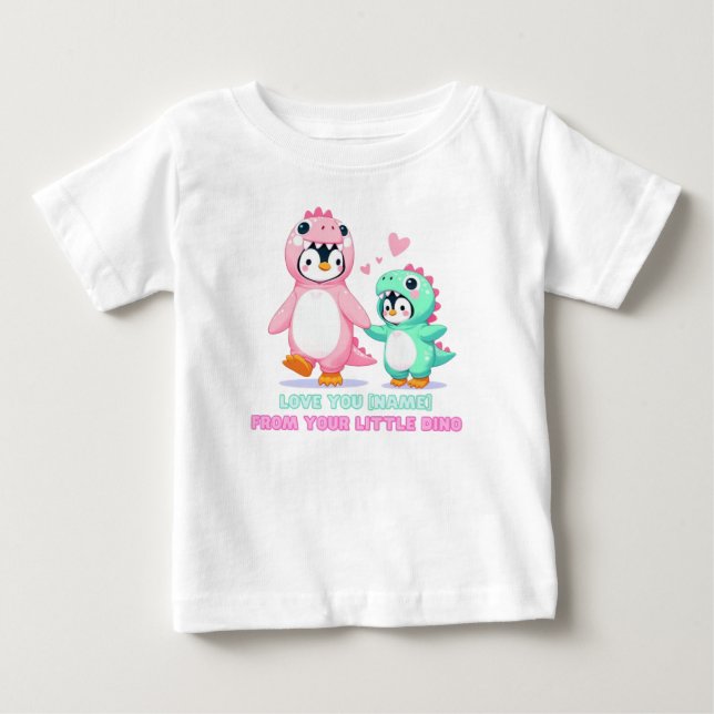 Liebe Sie Dino-Mama Personalisiert Baby T-shirt (Vorderseite)