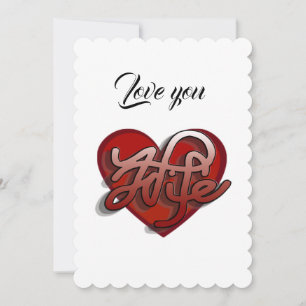 Liebe Sie Ehefrau Herzdesign Feiertagskarte