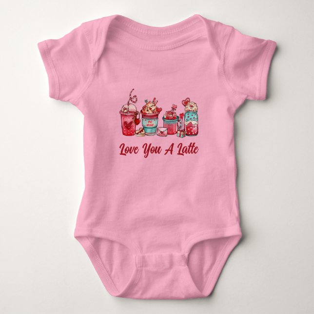 Liebe Sie ein letztes Ruby Red On Pink Baby Bodysu Baby Strampler (Vorderseite)