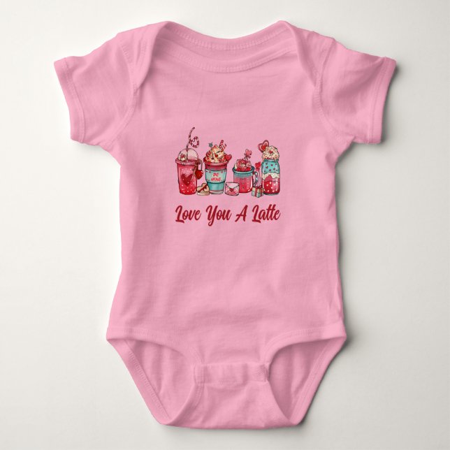 Liebe Sie ein letztes Ruby Red On Pink Baby Bodysu Strampler (Vorderseite)