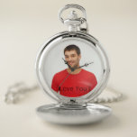 Liebe Sie Foto Mann Typ Ehemann Freund Taschenuhr<br><div class="desc">Vorlage für Ihr eigenes Foto eines Freundes,  Mannes,  Ehemanns. Mit dem Text: Liebe Sie. Sie können den Text ändern oder einen Namen einfügen. Ein großartiges Geburtstagsgeschenk oder Sake für sie. Schwarze Buchstaben.</div>