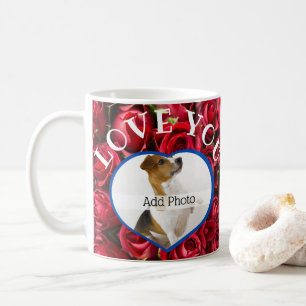 Liebe Sie Foto Rote Rosen Moderne Schrift Niedlich Kaffeetasse