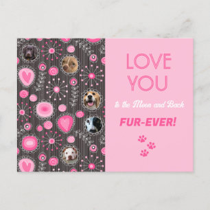 Liebe Sie Furever Pink Blume Foto Collage Postkarte