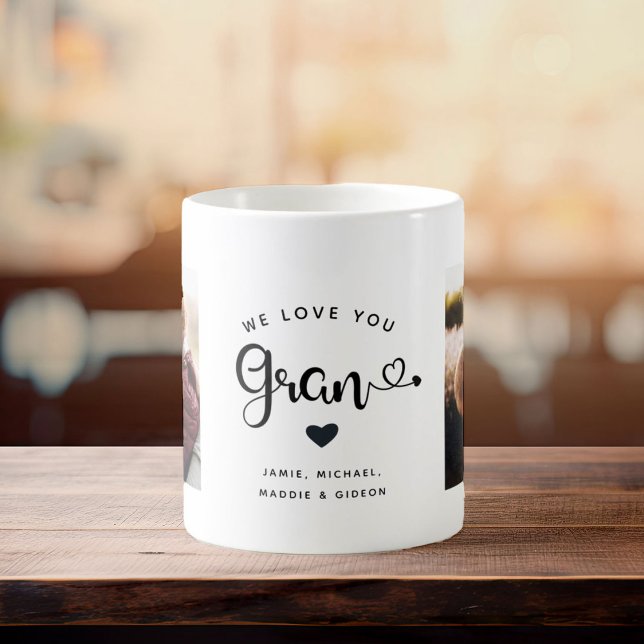 Liebe Sie Gran Hearts Custom Zwei Foto Trendy Chic Kaffeetasse (Von Creator hochgeladen)