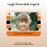 Liebe Sie Granatorange und schwarzes Foto Magnet<br><div class="desc">Liebe Sie Großer Foto Magnet. Entworfen mit Streifen und Punkten in Orange und Schwarz. Ein niedliches kleines Geschenk von einem Enkel.</div>