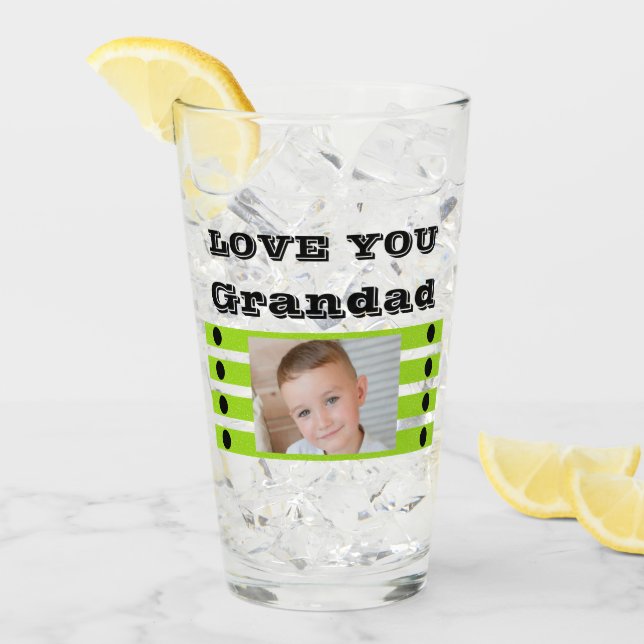 Liebe Sie Grandad zwei Foto Limones  Bier Glas (Vorderseite Ice)