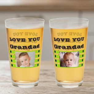 Liebe Sie Grandad zwei Foto Limones Bier Glas