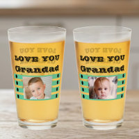 Liebe Sie Grandad zwei Fotos schwarzen grünen Bier