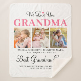 Liebe Sie GRANDMA Großkinder Foto Collage White Sherpadecke