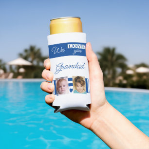 Liebe Sie Großbuchstaben 4 Foto weiß und blau Selters Dosenkühler