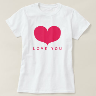 Liebe Sie   großer rosa Herz-T - Shirt