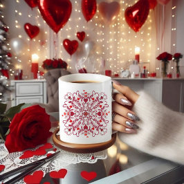 Liebe Sie handgeschriebene nahtlose valentinische Tasse
