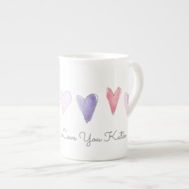 Liebe Sie heißen Wasserfarbe süße Herzen Valentine Prozellantasse