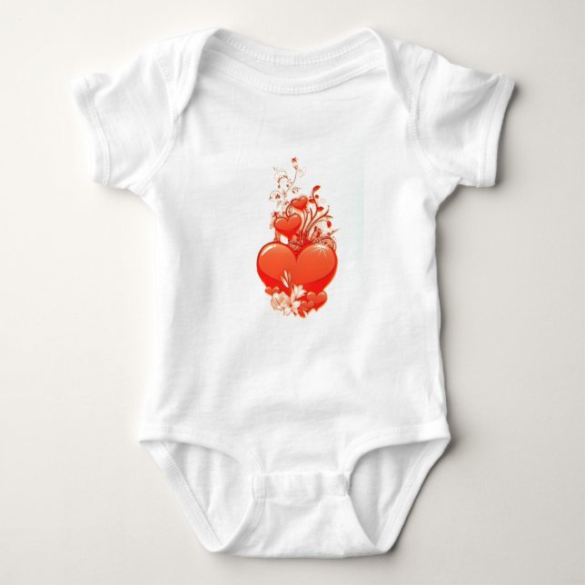 Liebe Sie Herzvalentine Romantische Liebe Baby Strampler (Vorderseite)