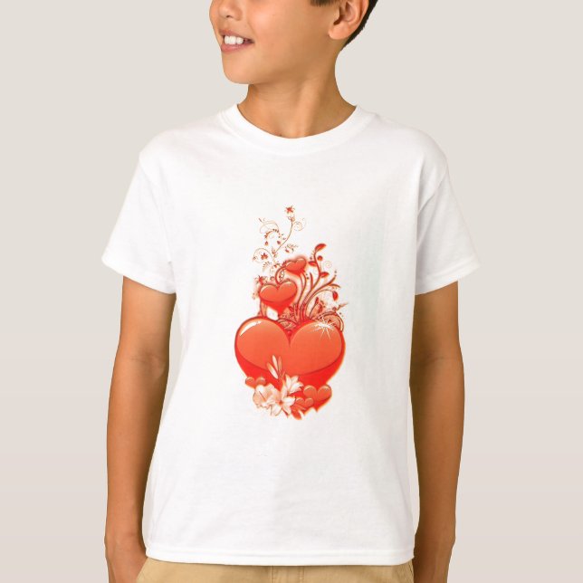 Liebe Sie Herzvalentine Romantische Liebe T-Shirt (Vorderseite)