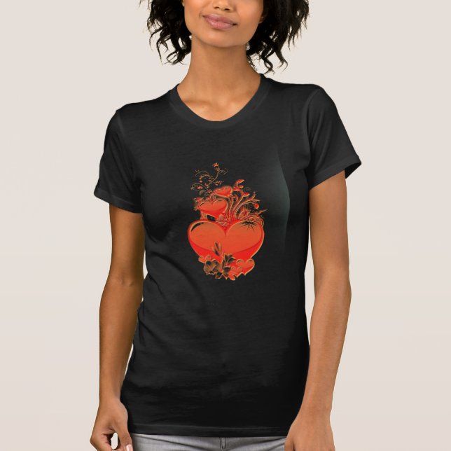 Liebe Sie Herzvalentine Romantische Liebe T-Shirt (Vorderseite)