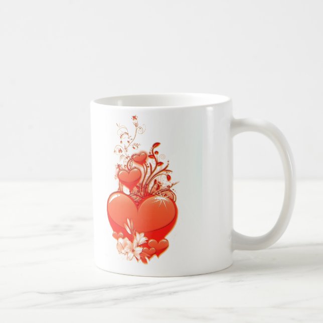 Liebe Sie Herzvalentine Romantische Liebe Tasse (Rechts)