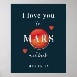 Liebe Sie in die Mars moderne Typografie Valentine Poster