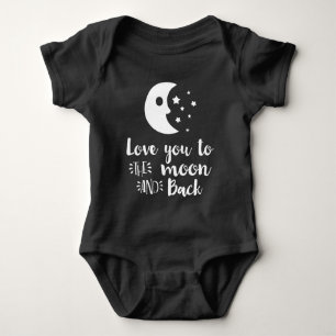 Liebe Sie in die Mondhand Lettered Trendy Baby Strampler