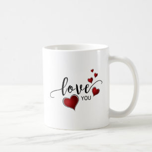 Liebe Sie Kalligrafie und Herz Kaffeetasse