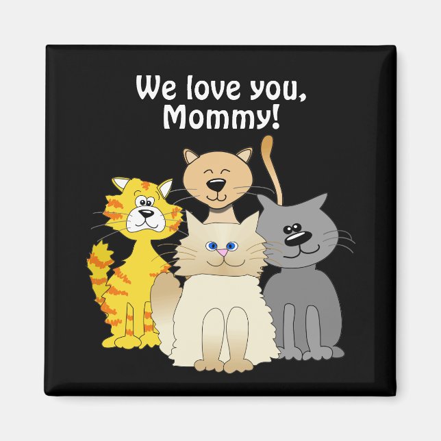 Liebe Sie Katzen Mama Viele Niedliche Cartoon Katz Magnet (Vorne)