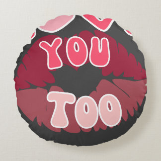 Liebe Sie Kiss Mark Romantic Lippprint Design Rundes Kissen