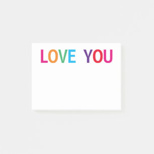 Liebe Sie leuchten mehrfarbig 4 x 3 Post-it Klebezettel
