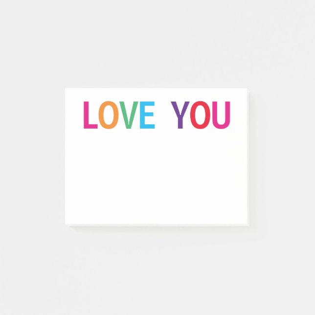 Liebe Sie leuchten mehrfarbig 4 x 3 Post-it Klebezettel (Vorderseite)