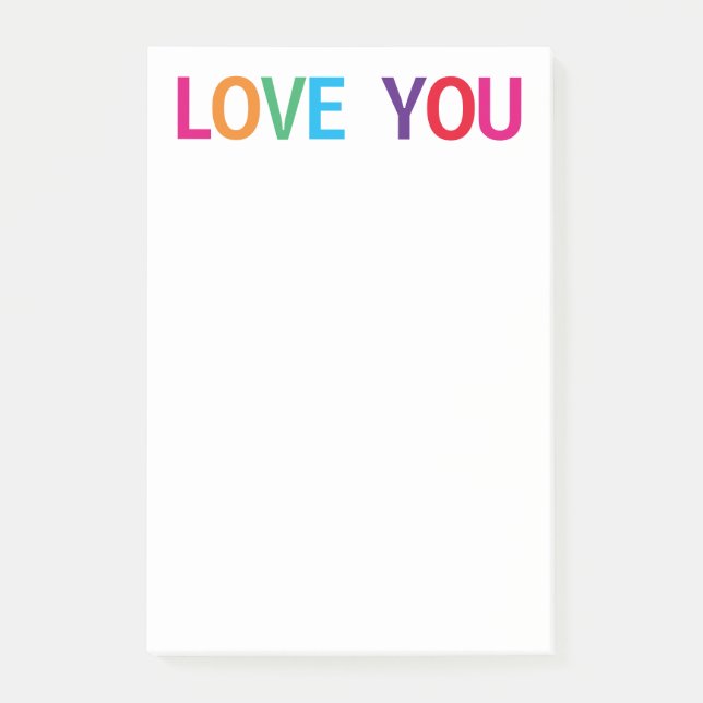 Liebe Sie leuchten mehrfarbig 4 x 6 Post-it Klebezettel (Vorderseite)