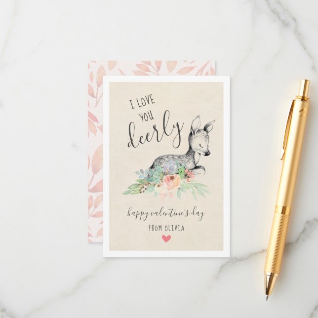 Liebe Sie liebliche Kinder Klassenzimmer Valentine Begleitkarte (Vorderseite/Rückseite Beispiel)