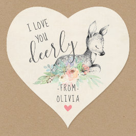 Liebe Sie liebt Kinder Valentinstag Gastgeschenk Herz-Aufkleber