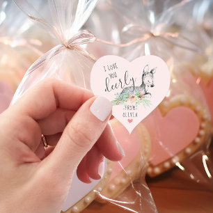 Liebe Sie liebt Kinder Valentinstag Gastgeschenk Herz-Aufkleber