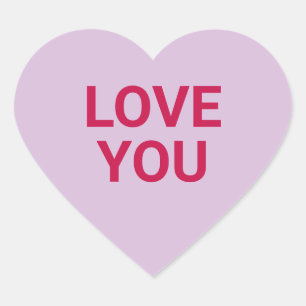 Liebe Sie lila niedliche Valentinstag Konversation Herz-Aufkleber