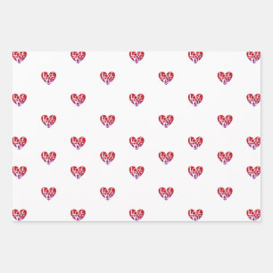 Liebe Sie Lover's Heart® Wrapping Paper Geschenkpapier Set