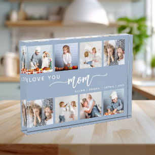 Liebe Sie Mama 8 Foto Collage Dusty Blue