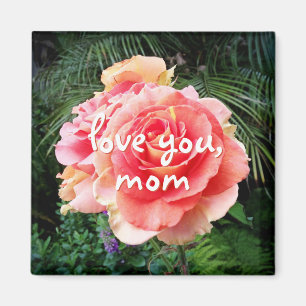 Liebe Sie Mama Anführungsskript rosa Blume Foto Magnet