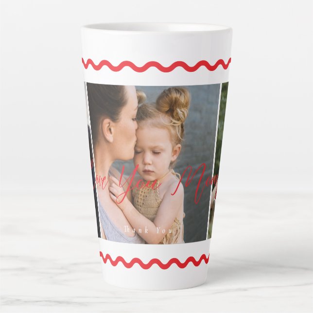 Liebe Sie Mama Danke Foto Milchtasse (Vorderseite)