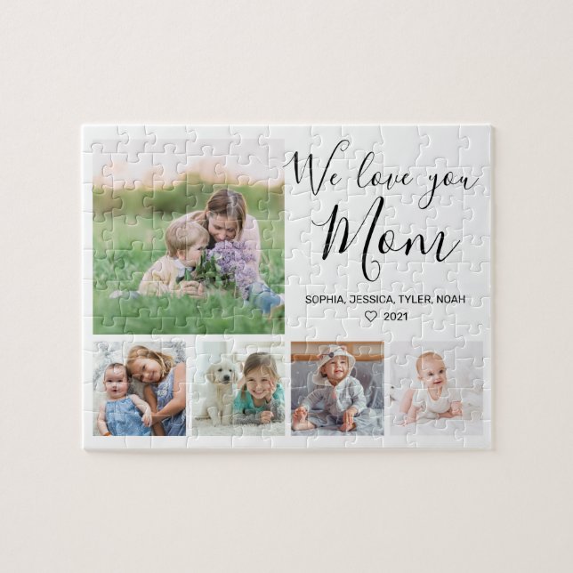 Liebe Sie Mama Familienfoto Collage Jigsaw Puzzle (Horizontal)