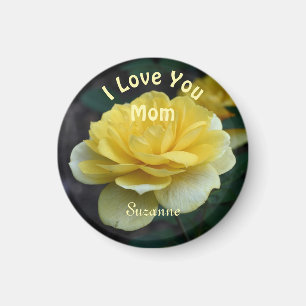Liebe Sie Mama Gelbe Rose Blume Personalisiert Magnet