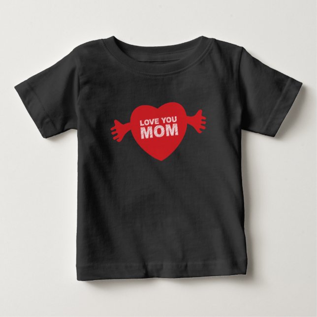 Liebe Sie Mama Herz Baby T-shirt (Vorderseite)